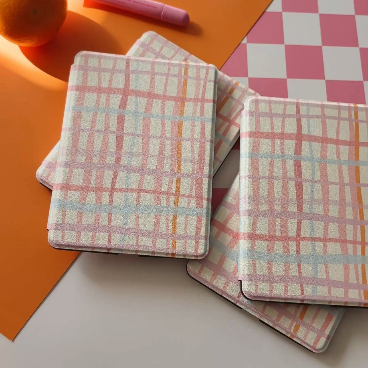 Pastel Plaid Kindle Case